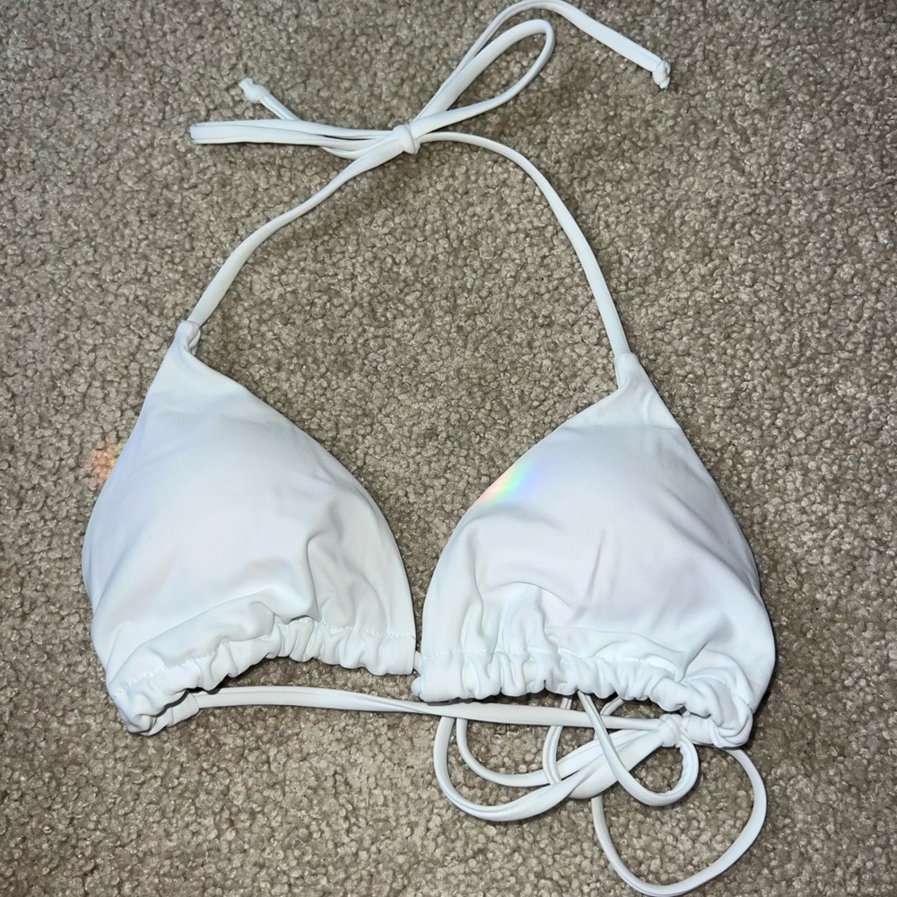 White Triangle Bikini Top